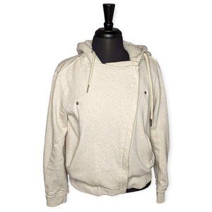 Roxy Zip Down Off White/Gray Sherpa Jacket Size Large-Juniors